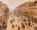 Boulevard Montmartre mañana clima gris 1897 Camille Pissarro parisino